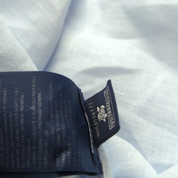 Vilebrequin Men Linen Shirt-Caroubis  Blue - Picture 16 of 16